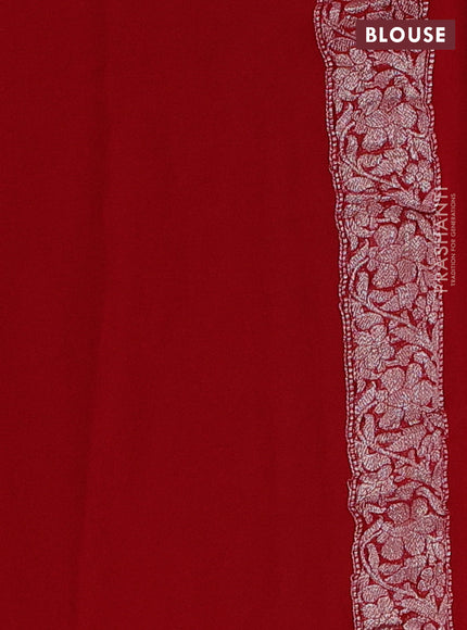 Red Banarasi Chiffon Saree - Buttas