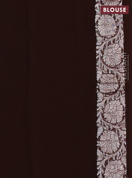 Brown Banarasi Chiffon Saree - Buttas