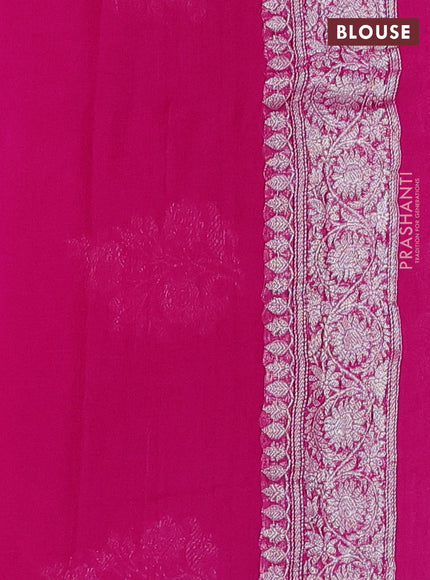 Pink Banarasi Chiffon Saree - Buttas