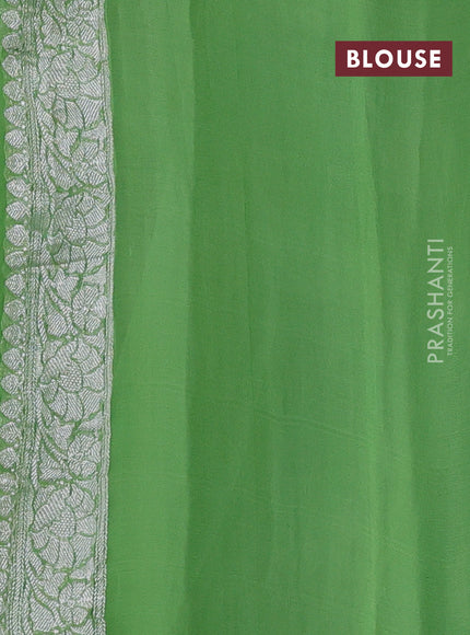 Green Banarasi Chiffon Saree - Buttas