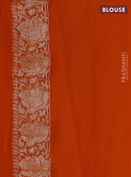 Orange Banarasi Chiffon Saree - Buttas