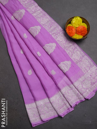 Lavender Banarasi Chiffon Saree - Buttas