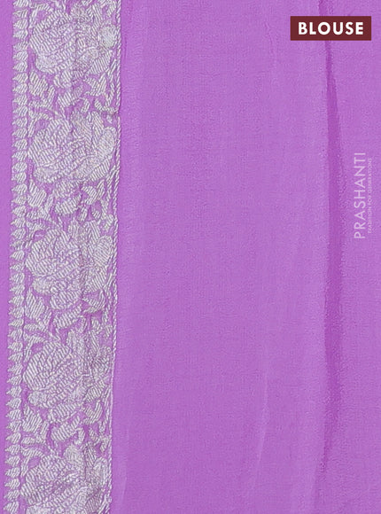 Lavender Banarasi Chiffon Saree - Buttas