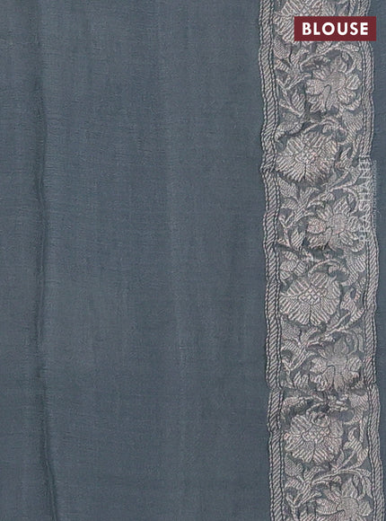 Grey Banarasi Chiffon Saree - Buttas