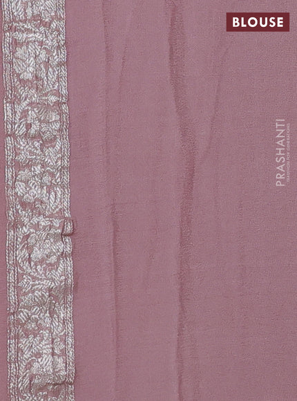 Pastel Pink Banarasi Chiffon Saree - Buttas
