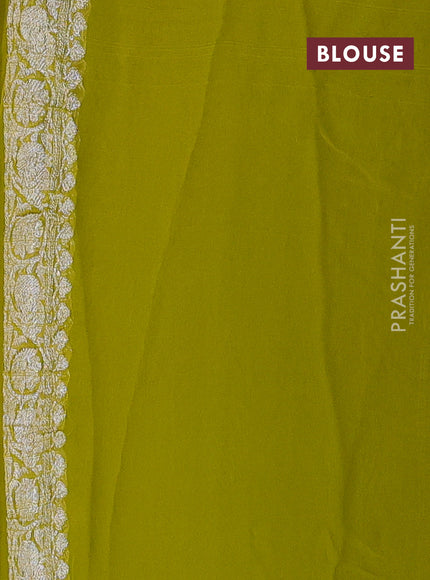 Green Banarasi Chiffon Saree - Buttas