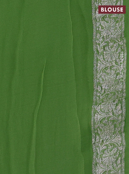 Green Banarasi Chiffon Saree - Buttas