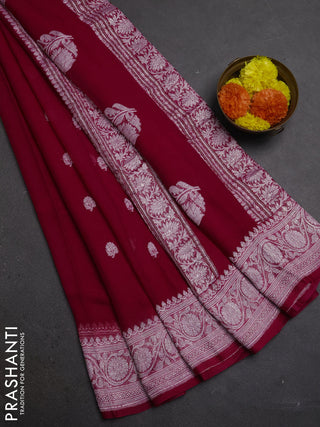 Pink Banarasi Chiffon Saree - Buttas