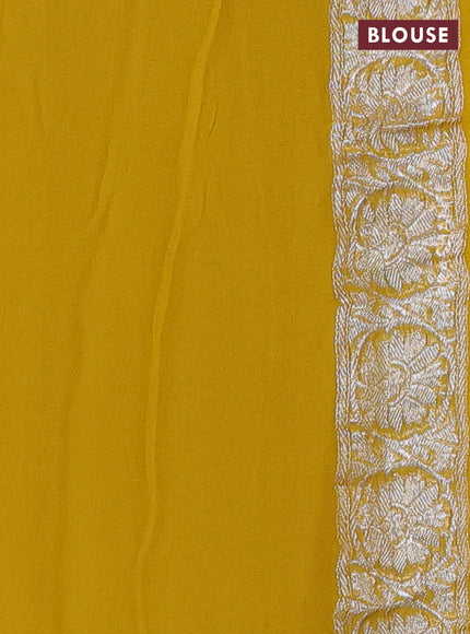 Yellow Banarasi Chiffon Saree - Buttas