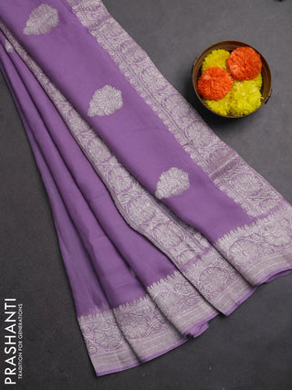 Lavender Banarasi Chiffon Saree - Buttas