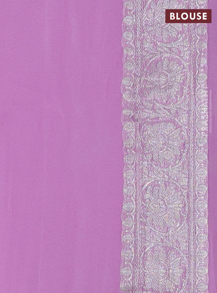 Lotus Pink Banarasi Chiffon Saree - Buttas