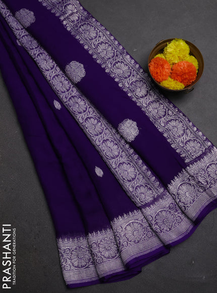 Violet Banarasi Chiffon Saree - Buttas