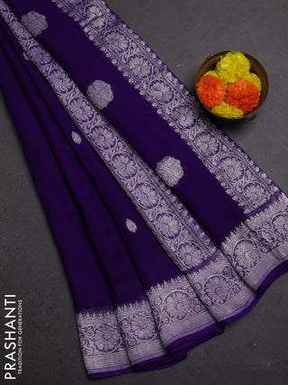 Violet Banarasi Chiffon Saree - Buttas