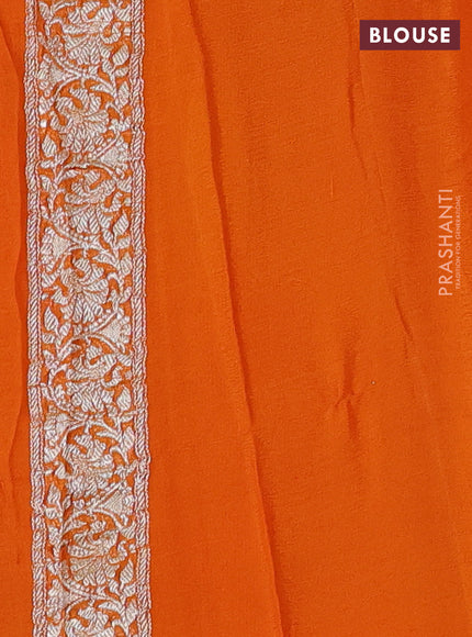 Grey &  Banarasi Chiffon Saree - Buttas