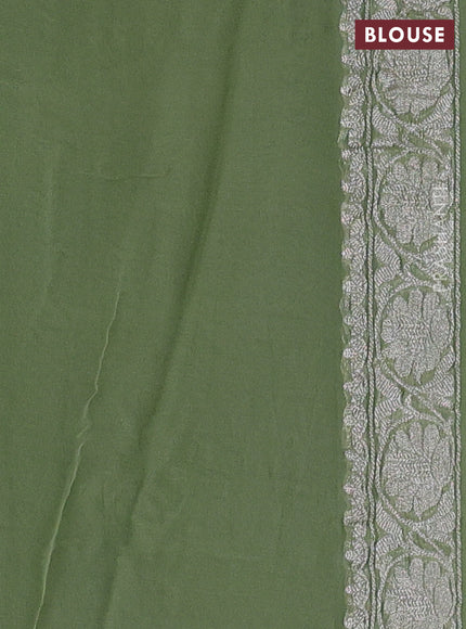 Pastel Green  Banarasi Chiffon Saree - Buttas