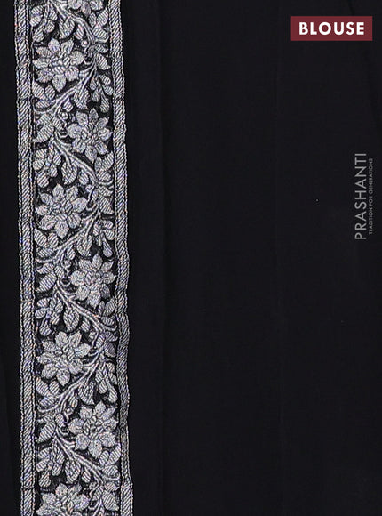 Black  Banarasi Chiffon Saree - Buttas