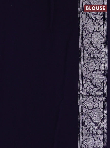 Navy Blue  Banarasi Chiffon Saree - Buttas