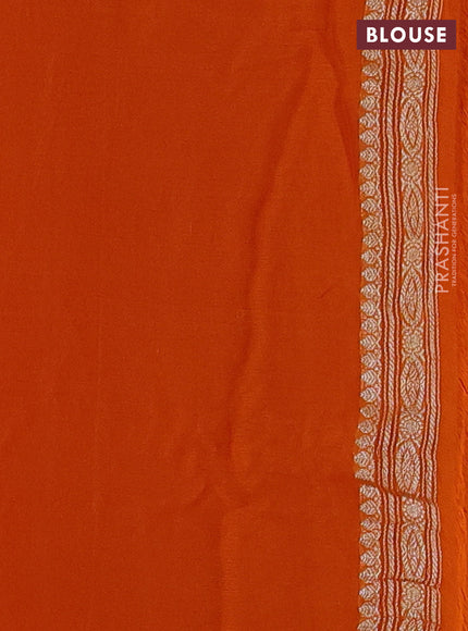 Orange &  Banarasi Chiffon Saree - Buttas