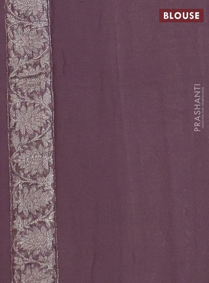 Grey &  Banarasi Chiffon Saree - Buttas