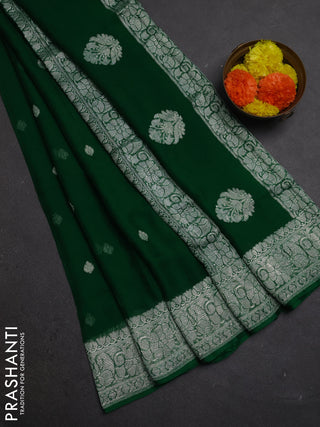 Green  Banarasi Chiffon Saree - Buttas
