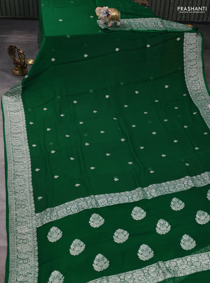 Green  Banarasi Chiffon Saree - Buttas