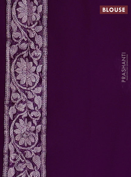 Purple  Banarasi Chiffon Saree - Buttas