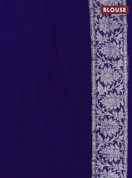 Blue &  Banarasi Chiffon Saree - Buttas