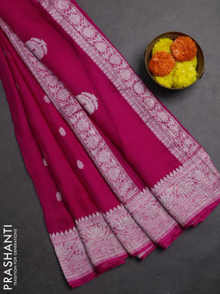 Pink &  Banarasi Chiffon Saree - Buttas