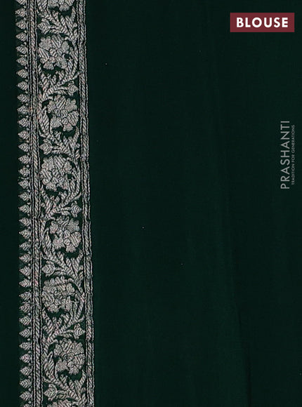 Green &  Banarasi Chiffon Saree - Buttas