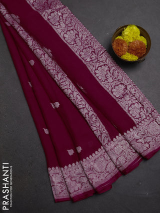 Pink  Banarasi Chiffon Saree - Buttas