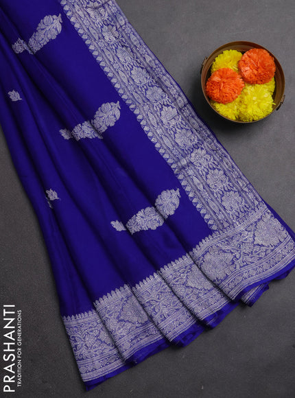 Blue  Banarasi Chiffon Saree - Buttas