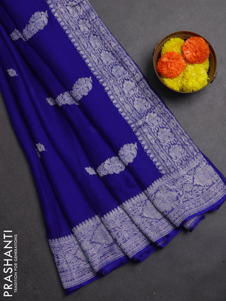 Blue  Banarasi Chiffon Saree - Buttas
