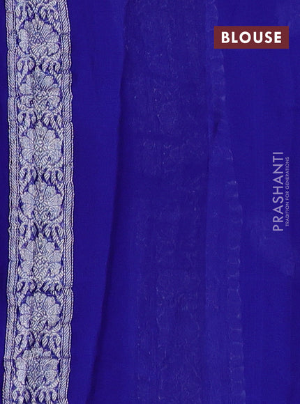 Blue  Banarasi Chiffon Saree - Buttas