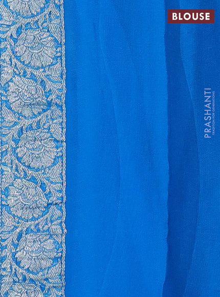 Cs Blue  Banarasi Chiffon Saree - Buttas
