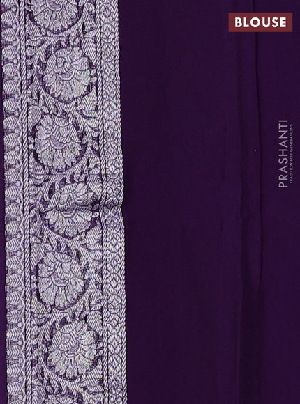 Violet  Banarasi Chiffon Saree - Buttas