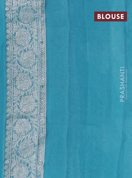 Blue  Banarasi Chiffon Saree - Buttas