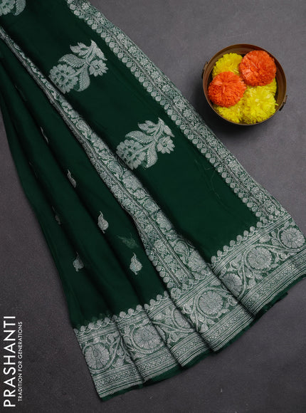 Green  Banarasi Chiffon Saree - Buttas