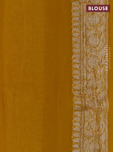 Yellow  Banarasi Chiffon Saree - Buttas