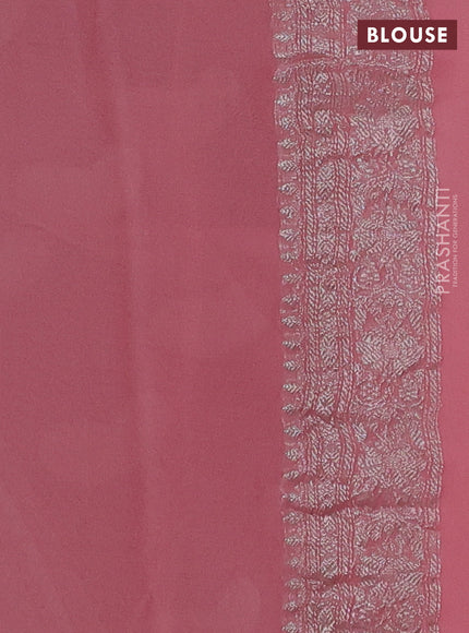 Peach  Banarasi Chiffon Saree - Buttas