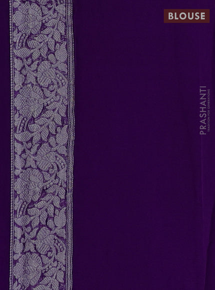 Violet  Banarasi Chiffon Saree - Buttas