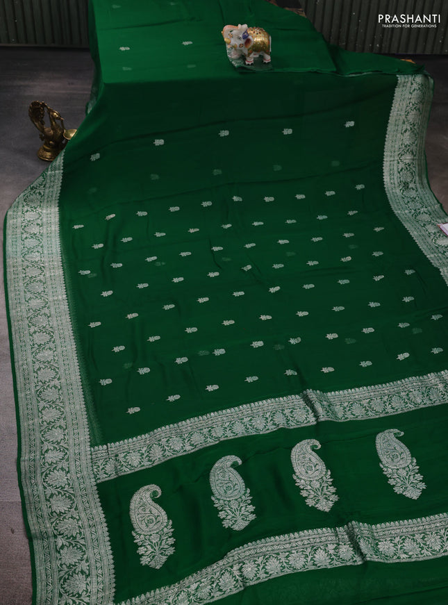 Green  Banarasi Chiffon Saree - Buttas
