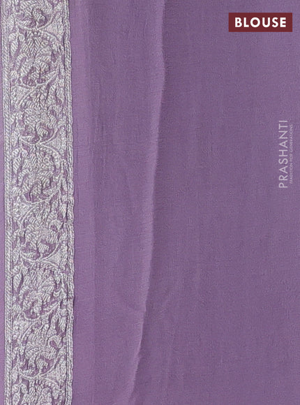 Pastel Purple  Banarasi Chiffon Saree - Buttas