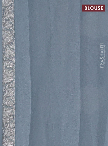Grey  Banarasi Chiffon Saree - Buttas