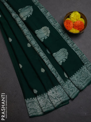 Green  Banarasi Chiffon Saree - Buttas