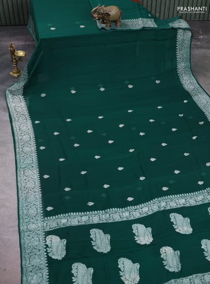 Green  Banarasi Chiffon Saree - Buttas