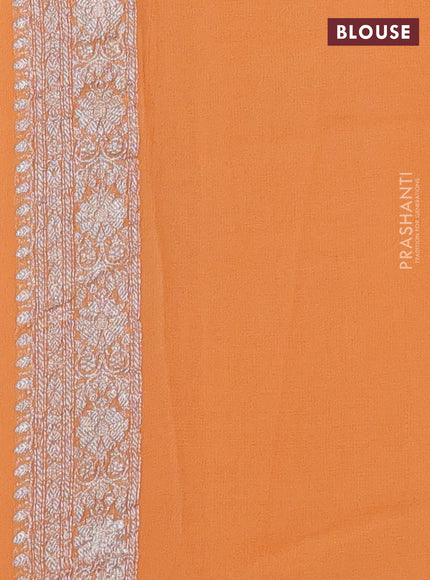 Pale Orange  Banarasi Chiffon Saree - Buttas