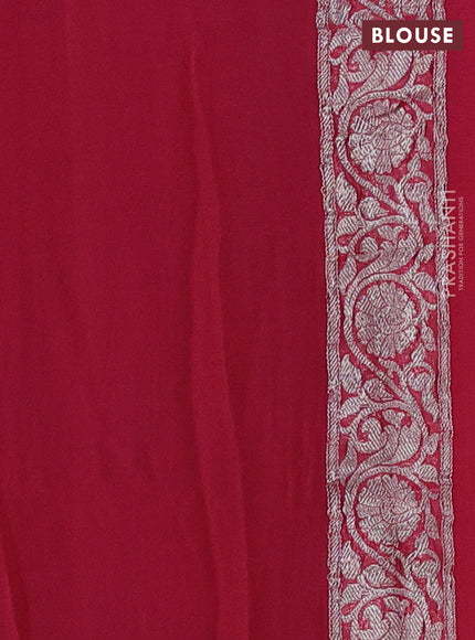 Grey & Pink Banarasi Chiffon Saree - Buttas