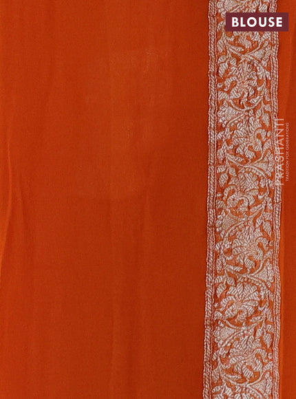 Black & Orange Banarasi Chiffon Saree - Buttas