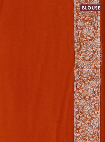 Red & Orange Banarasi Chiffon Saree - Buttas