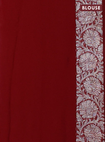 Grey & Maroon Banarasi Chiffon Saree - Buttas